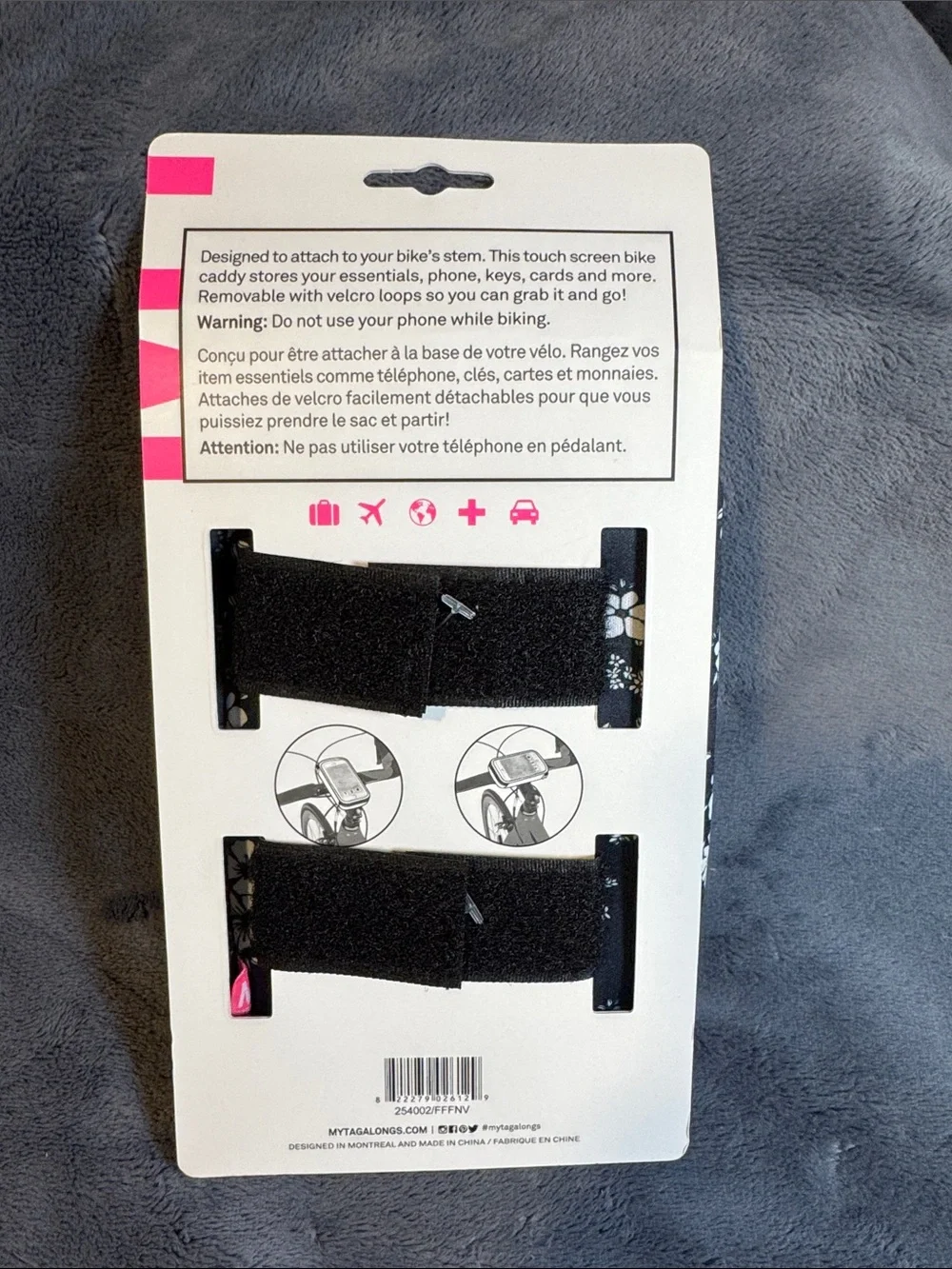 My Tagslongs Bike Phone Caddy Pouch, Navy Floral